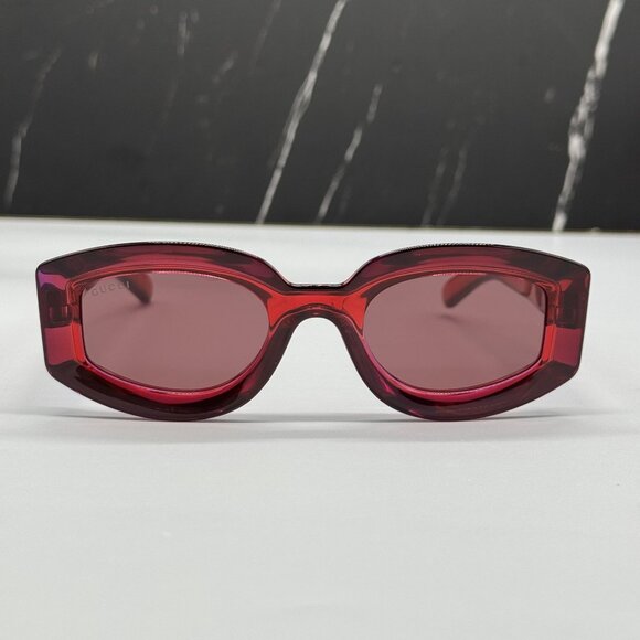 NEW GUCCI SUNGLASSES GG1719S 004 RED WOMEN EYEWEAR - Picture 1 of 10